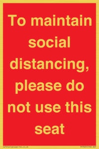 To maintain social distancing, please do not use this seat
